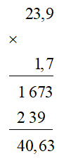 Tích của 23,9 và 1,7 là: (ảnh 1)