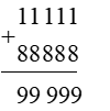 Kết quả của phép tính 11 111 + 88 888 là: (ảnh 1)