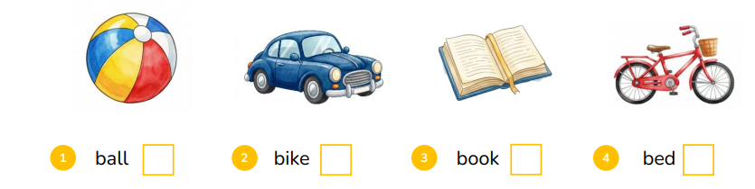 Look and tick (v) or cross (x). ball (ảnh 1)