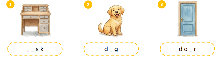 Complete the words.  _ _ s k  (ảnh 1)