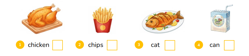 Look and tick (v) or cross (x).  chicken (ảnh 1)