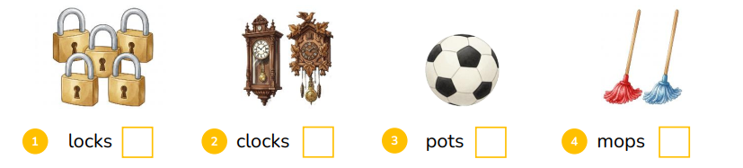 Look and tick (v) or cross (x). (ảnh 1)