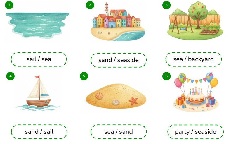 Look and circle the correct words. (ảnh 1)