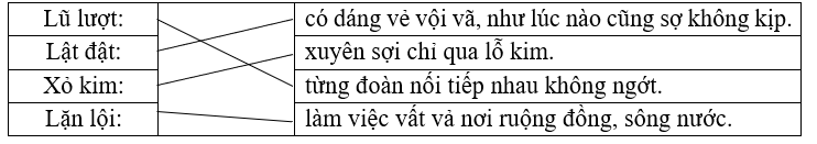 Nối từ với giải nghĩa phù hợp.  Lũ lượt:  	    (ảnh 1)