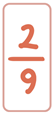 Tô màu vào các thẻ chứa phân số tối giản. 2/9; 8/10; 3/6; 3/9; 4/7 (ảnh 1)