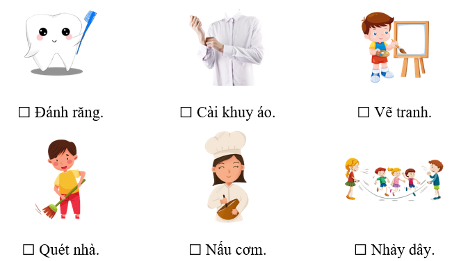 Tay phải đã phải làm những việc gì một mình? Đánh dấu ☑ trước phương án trả lời đúng. (ảnh 1)