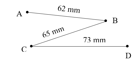 Độ dài đường gấp khúc ABCD là (ảnh 1)