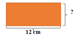 Một hình chữ nhật có chiều dài 12 cm, chiều rộng bằng một nửa chiều dài. Tính diện tích hình chữ nhật đó. (ảnh 1)