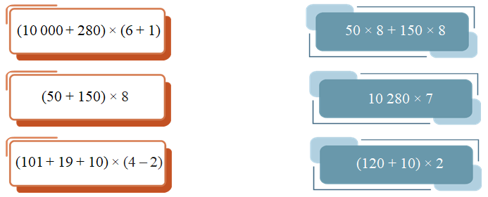 Nối các biểu thức có giá trị bằng nhau: (10 000 + 280) × (6 + 1) (ảnh 1)