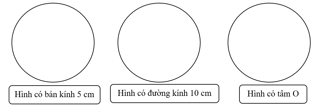 Vẽ theo những yêu cầu sau.  Hình có bán kính 5 cm (ảnh 1)