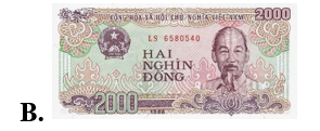 Tờ tiền nào dưới đây có mệnh giá 5 nghìn đồng? (ảnh 3)