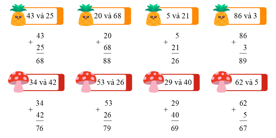 Đặt tính rồi tính, biết các số hạng là: (ảnh 2)