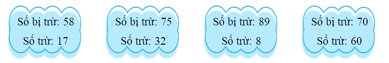 Đặt tính rồi tính hiệu, biết: (ảnh 1)