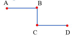 Đường gấp khúc ABCD gồm: (ảnh 1)