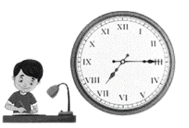 Tối nay, khi ngồi vào bàn học, Minh thấy đồng hồ chỉ như bức tranh. Minh bắt đầu học bài lúc: (ảnh 1)