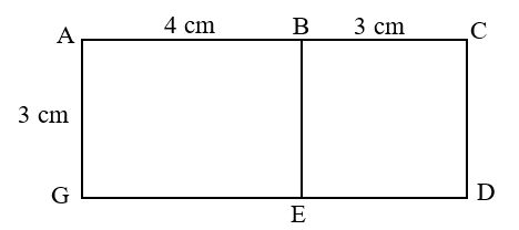 Diện tích hình chữ nhật ACDG là: (ảnh 1)