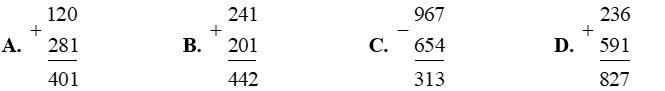 Trong các phép tính dưới đây, phép tính có kết quả bé nhất là:  (ảnh 1)