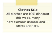 What is the current promotion at the clothes store? (ảnh 1)