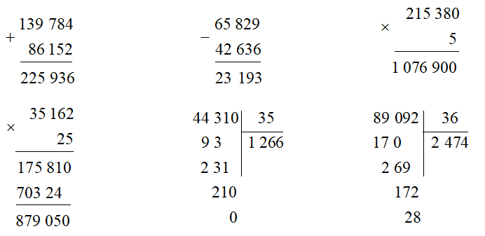 Đặt tính rồi tính.  139 784 + 86 152 (ảnh 1)