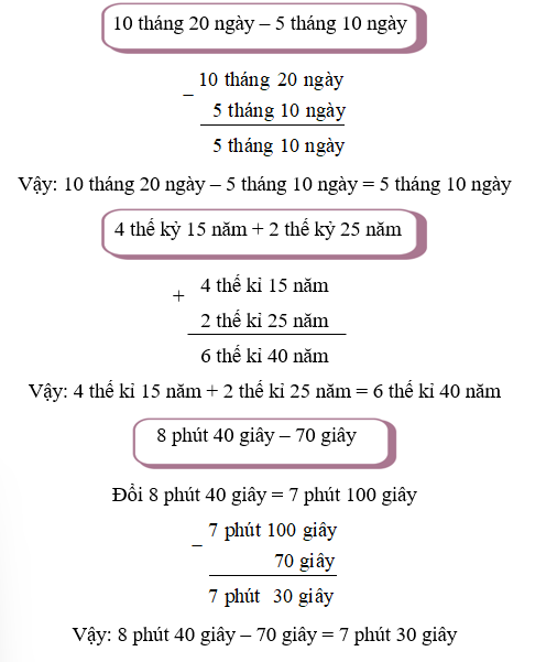 Tính các phép tính số đo thời gian (ảnh 2)