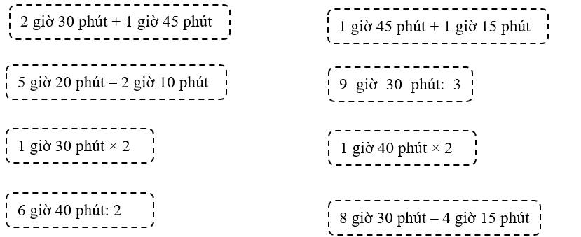 Nối các số đo thời gian có kết quả bằng nhau. (ảnh 1)