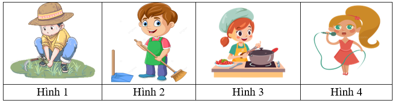 Quan sát bức tranh dưới đây và viết tên các động từ chỉ hoạt động trong những bức tranh sau: (ảnh 1)