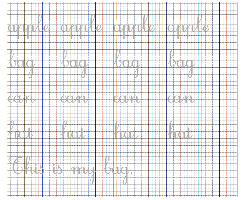 Let's write. viết theo mẫu  apple (ảnh 1)