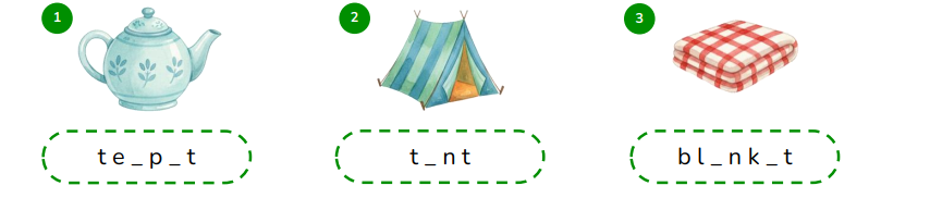 Complete the words. t e _ p _ t (ảnh 1)