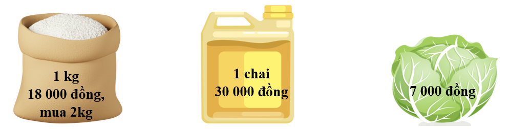 Giải bài toán sau. Một người đi chợ mua: Người đó đưa tờ tiền mệnh giá 100 000 đồng. Hỏi người đó còn lại bao nhiêu tiền? (ảnh 1)