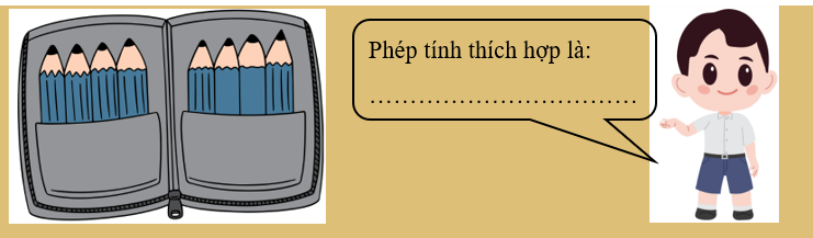 Quan sát tranh và viết phép tính thích hợp (ảnh 1)