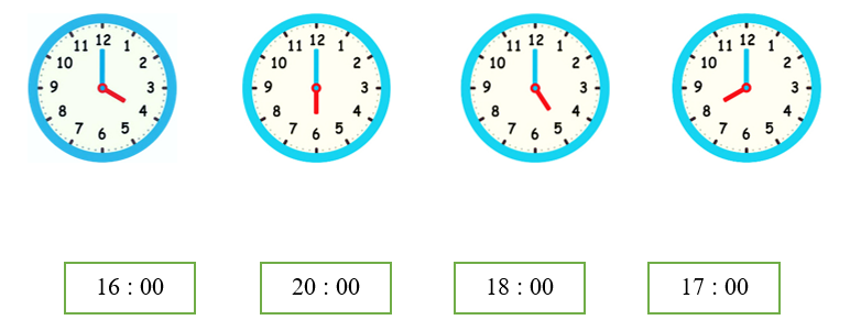 Nối hai đồng hồ chỉ cùng thời gian vào buổi chiều hoặc buổi tối. (ảnh 1)