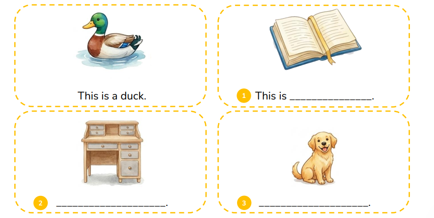 Look and write the sentences.  (ảnh 1)