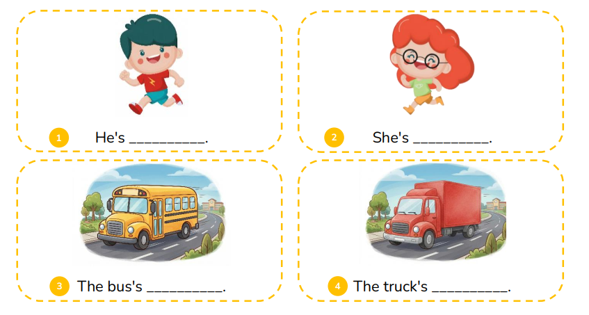 Look and complete the sentences.  He's __________. (ảnh 1)