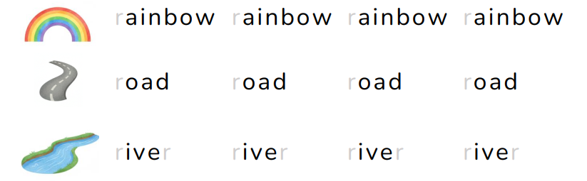 Trace the letters. rainbow road (ảnh 1)