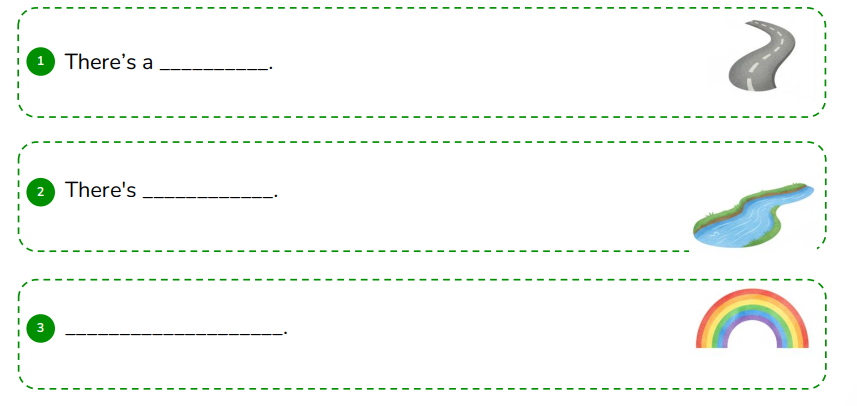 Look and write the sentences. There’s a __________. (ảnh 1)