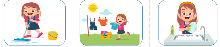 Em hãy quan sát tranh và nêu các việc bạn nhỏ đã làm: (ảnh 1)