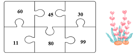 Tô màu vào ô chứa các số tròn chục: (ảnh 1)