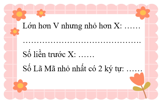 Điền các số La Mã thích hợp. (ảnh 1)