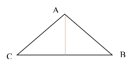 Vẽ thêm đường thẳng đi qua A để tạo thành 2 góc vuông trên BC. (ảnh 2)