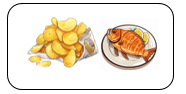 Read and tick. . I like fish and chips. (ảnh 1)