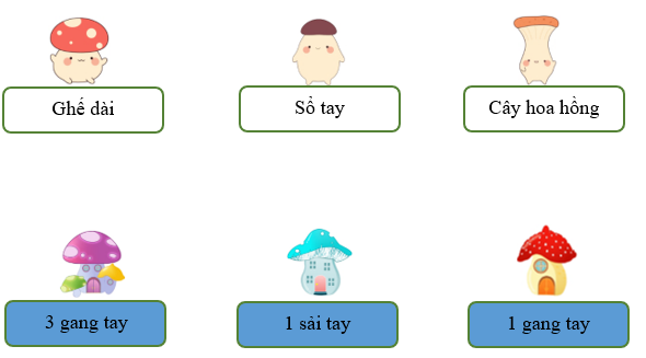 Nối chiều dài tương ứng của đồ vật dưới đây: (ảnh 1)