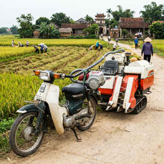 Sản phẩm nào sau đây có vai trò đáp ứng nhu cầu đi lại của con người? A. Xe máy. (ảnh 1)