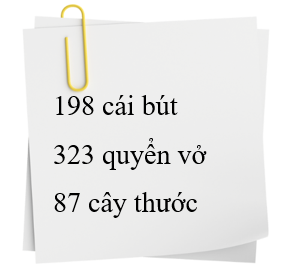 Một cửa hàng nhập về:Người quản lý muốn ước lượng nhanh để tính tổng số đồ vật. (ảnh 1)