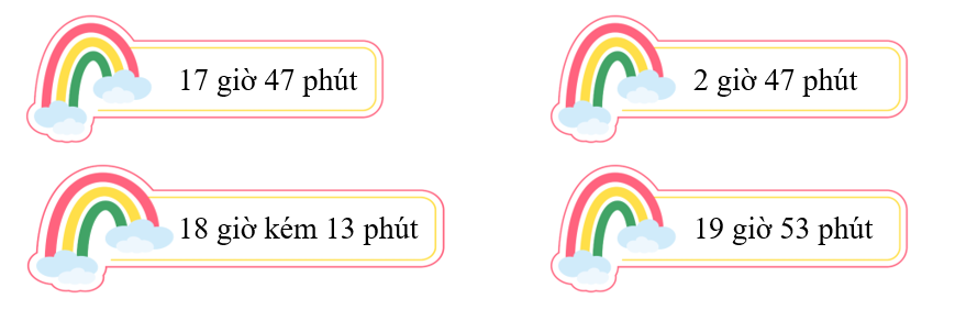 Tô màu vào 2 thời gian bằng nhau. (ảnh 1)