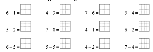 Điền số thích hợp vào ô trống: 6 – 1 = ... (ảnh 1)