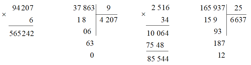 Đặt tính rồi tính.  94 207 × 6 (ảnh 1)