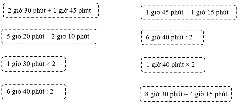 Nối các số đo thời gian có kết quả bằng nhau (ảnh 1)