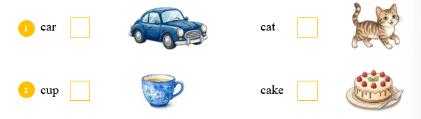Listen and tick (&uuml;).  car  cat (ảnh 1)