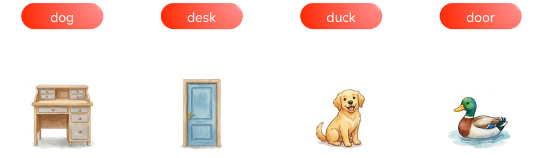 Look and match.  dog desk (ảnh 1)