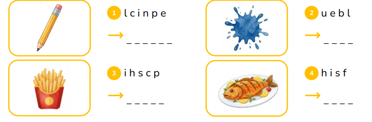 Reorder the letters. l c i n p e _ _ _ _ _ _ (ảnh 1)